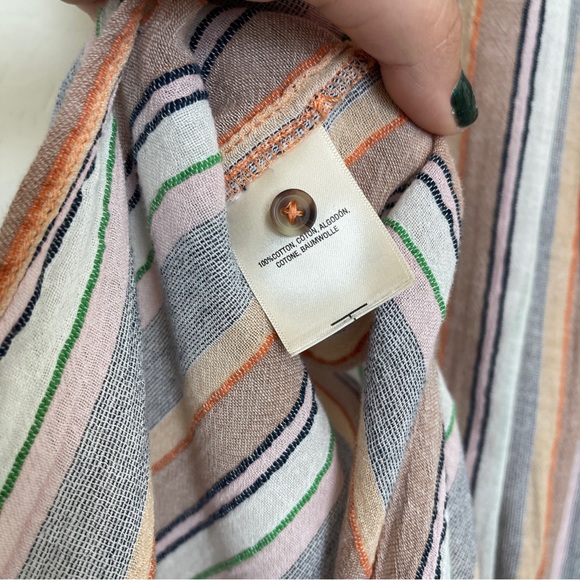 Anthropologie Holding Horses Multi Colored Striped Tunic Top Size Medium - Picture 4 of 5